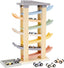Joyreal Wooden Car Ramp Toy - Montessori Toys for 1 2 3 Years Old, Ramp Racer Toy Vehicle Set with 8 Mini Cars & Race Tracks & Car Garage, Toddler Travel Toys Gifts for Boys Girls