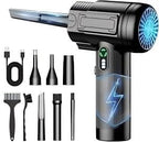 Compressed Air Duster – 100000RPM Rechargeable Cordless Air Blower with LED Light, 3-Speed Modes, Mini Keyboard Cleaner for PC, Laptop, Car & Home – Replaces Compressed Air Can