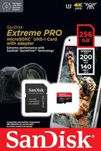 SANDISK Extreme PRO micro SD card 256GB + SD adapter 