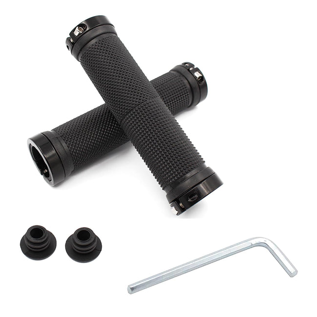 Bicycle Handle Bar 2X Grips Double Lock On BMX MTB Mountain Bike Cycle Grip UK Hover Image