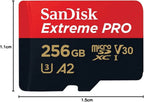 SANDISK Extreme PRO micro SD card 256GB + SD adapter 