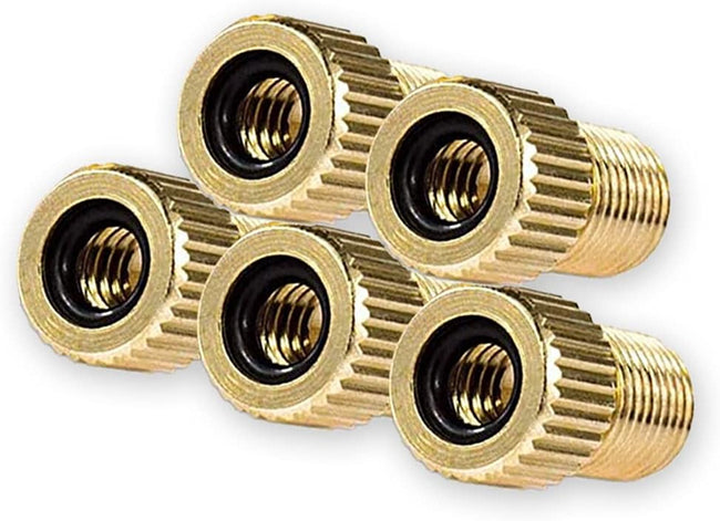 Brass Adaptor Presta To Schrader 5x Bicycle Valve Converter Bike Pump Connector Hover Image