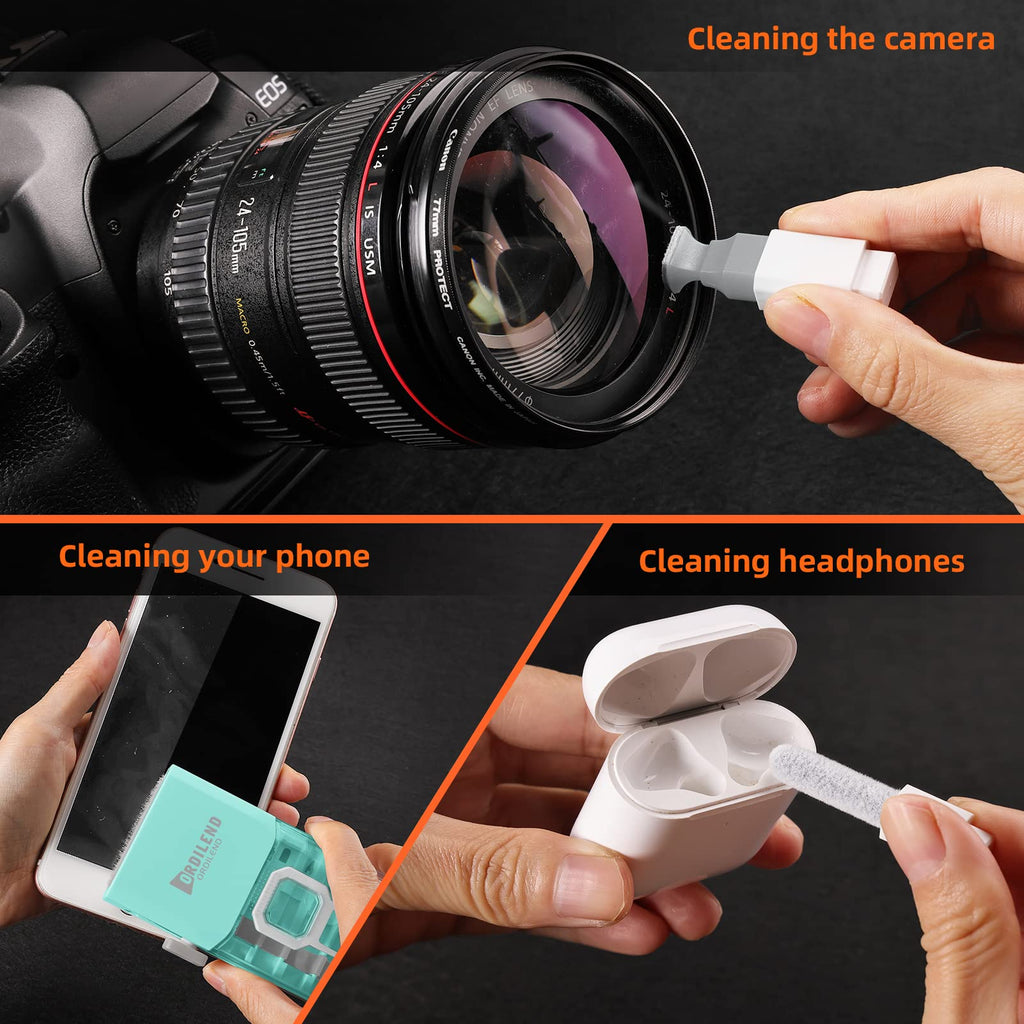 Keyboard Cleaner Laptop Cleaning Kit, All-in-One Keyboard Cleaning Kit, Laptop Cleaner Tool for MacBook iPad iPhone Computer, Portable Electronics Brush Tool for Tablet PC Camera Lens Earbuds Monitor