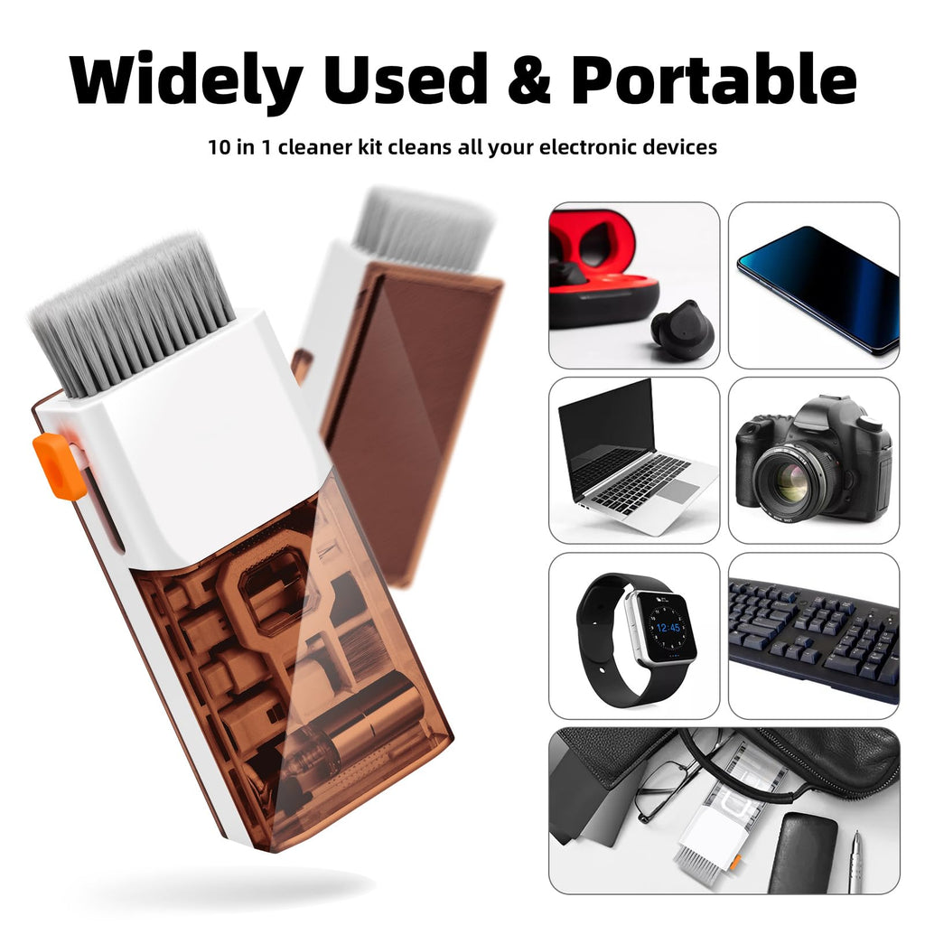 Keyboard Cleaner Laptop Cleaning Kit, All-in-One Keyboard Cleaning Kit, Laptop Cleaner Tool for MacBook iPad iPhone Computer, Portable Electronics Brush Tool for Tablet PC Camera Lens Earbuds Monitor