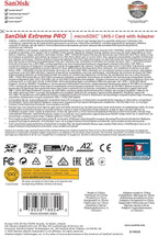 SANDISK Extreme PRO micro SD card 256GB + SD adapter 
