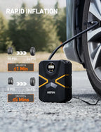 AstroAI Tyre Inflator Air Compressor 12V DC, Car Accessories Digital Tyre Pump 150 PSI, Preset Tyre Pressure & Auto Shutoff, Electric tyre Pumps for Cars Motorcycles Bikes 