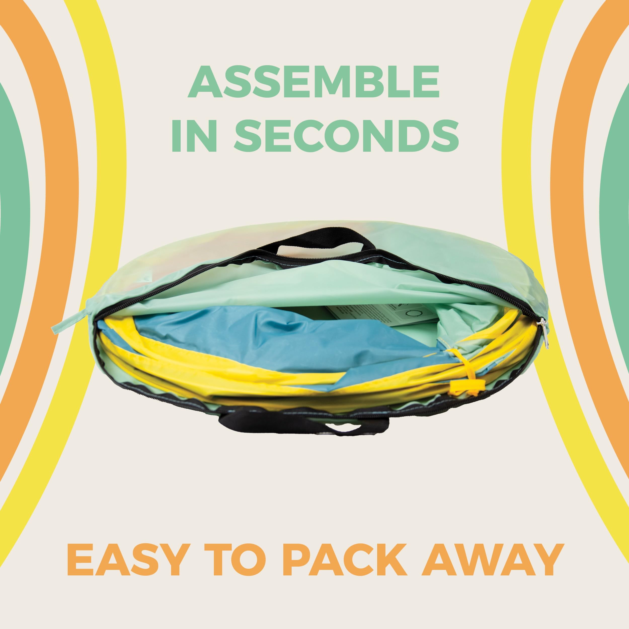 Activo Pop Up Tent Indoor & Outdoor Play for Babies & Toddlers 12+ Months – Quick & Easy Pop-Up Setup, Compact Storage, Vibrant Colours for Sensory Development & Active Fun