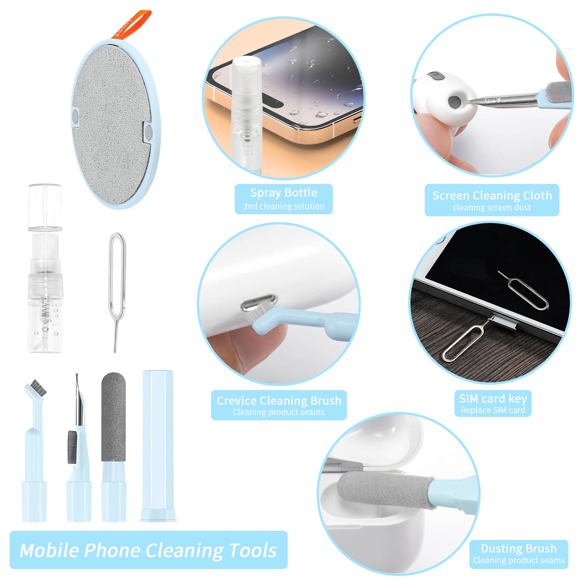 20-in-1 Laptop Screen Keyboard Cleaning kit, Cell Phone Cleaning kit, Air-pod Cleaning kit, Electronics Cleaning kit for Mobile Phones, Tablets, Computers, Computer Monitors, TV Camera Lenses