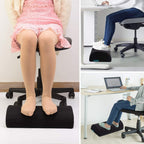 Ergonomic Foot Rest Cushion Foot Stool Under Desk with Massage Dots, Footrest Office with Washable Cover & Portable Handle, for Home Working& Office & Travel, Relieve Leg, Knee and Back