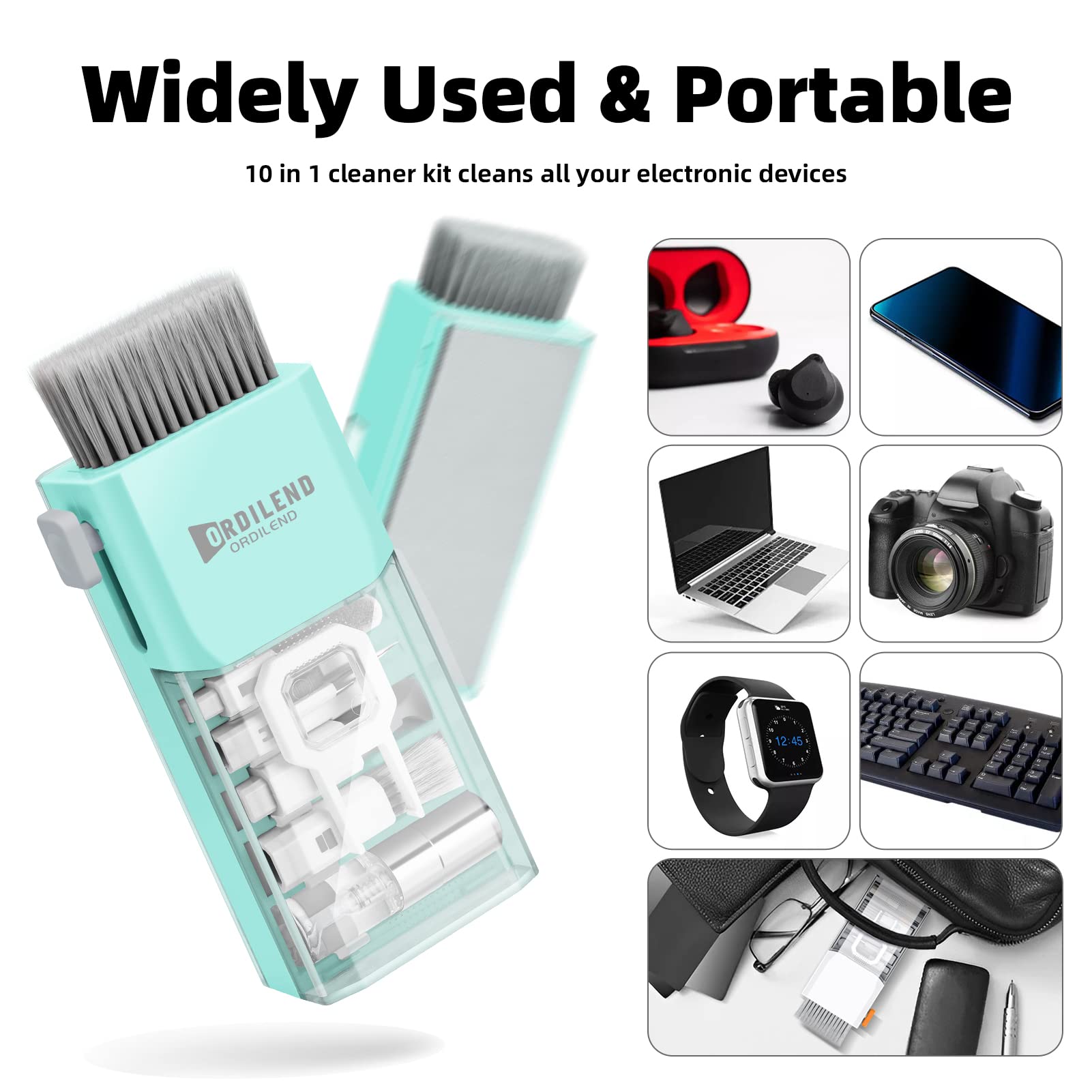 Keyboard Cleaner Laptop Cleaning Kit, All-in-One Keyboard Cleaning Kit, Laptop Cleaner Tool for MacBook iPad iPhone Computer, Portable Electronics Brush Tool for Tablet PC Camera Lens Earbuds Monitor
