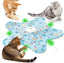 Interactive Cat Toys for Indoor Cats Adult kitten, Automatic Hide and Seek Cat Toy with Moving Feather and Mouse Squeaky for Indoor Kittens, USB Rechargeable, Blue