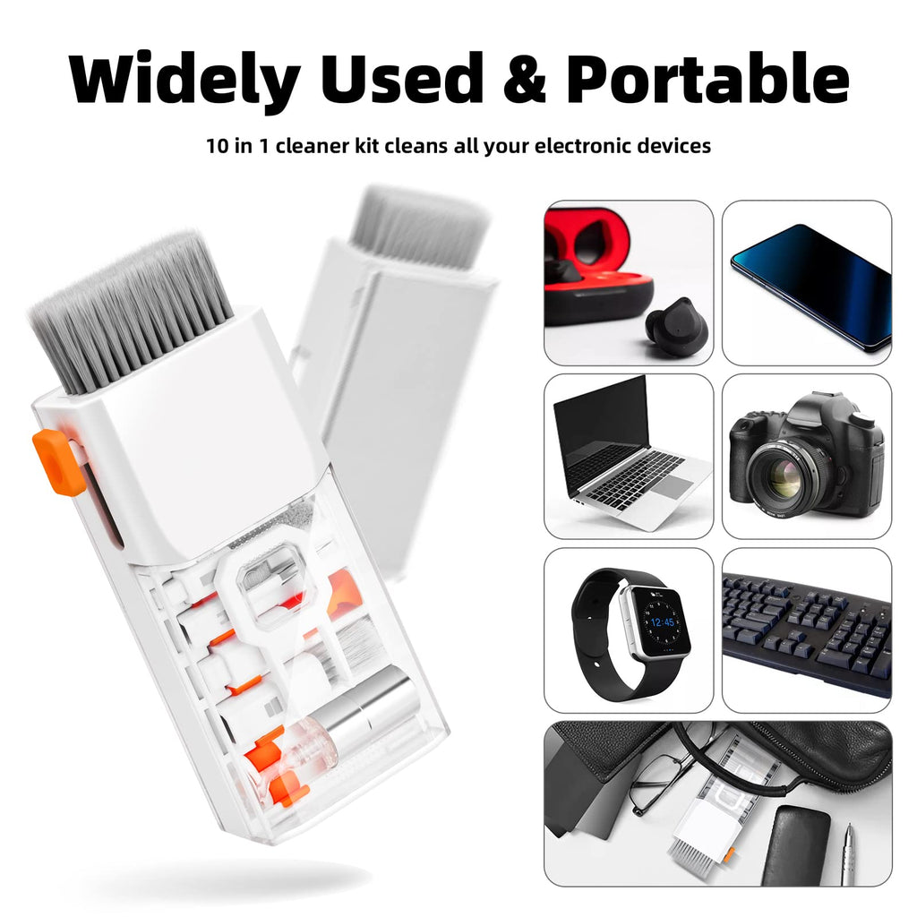 Keyboard Cleaner Laptop Cleaning Kit, All-in-One Keyboard Cleaning Kit, Laptop Cleaner Tool for MacBook iPad iPhone Computer, Portable Electronics Brush Tool for Tablet PC Camera Lens Earbuds Monitor