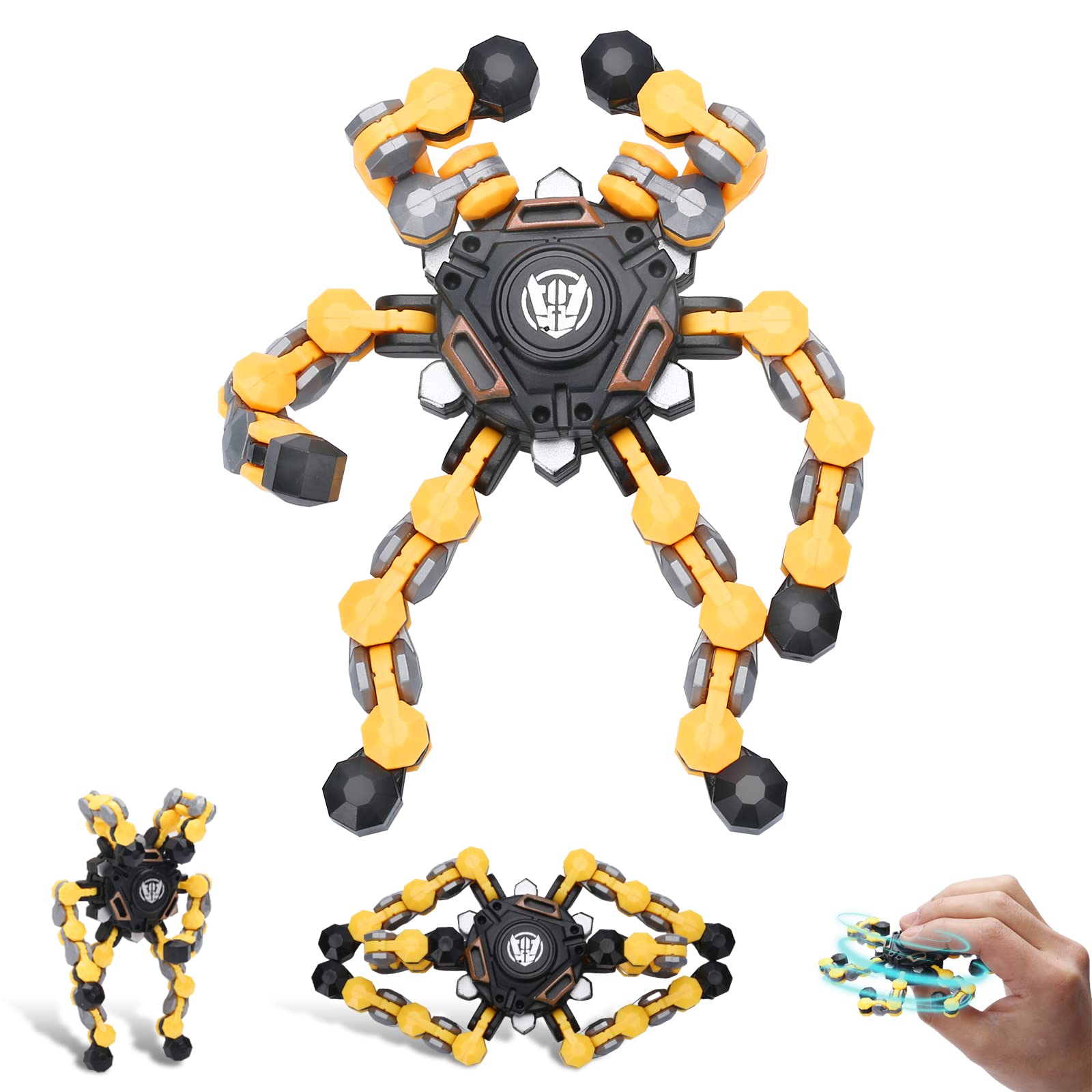 NEW Transformable Sensory Fidget Spinner Toy, Funny DIY Spin Top Hand Finger Spinner Creative Fingertip Mechanical Gyro for Kids Adults, All Ages