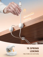 Lamicall [6 Pack] Spring Cable Holder Clips - [20% Smaller Volume] No-residue Cable Management, Cord Organiser, Desk Tidy, Phone Charging Wire Keeper for USB, HDMI, Wall, PC, Car, Office, Home - 8mm