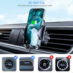 Blukar Car Phone Holder, Adjustable Car Phone Mount Cradle 360° Rotation - 4 in 1 Super Stable for Dashboard/Windscreen/Air Vent, One Button Release for All 4.7 to 6.7 inch Smartphones
