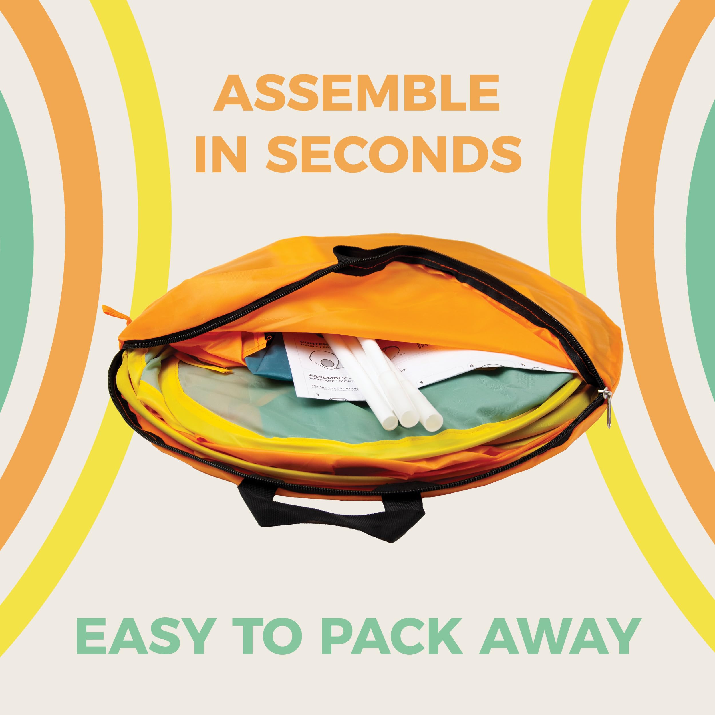 Activo Pop Up Tent Indoor & Outdoor Play for Babies & Toddlers 12+ Months – Quick & Easy Pop-Up Setup, Compact Storage, Vibrant Colours for Sensory Development & Active Fun