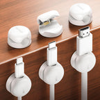 Lamicall [6 Pack] Spring Cable Holder Clips - [20% Smaller Volume] No-residue Cable Management, Cord Organiser, Desk Tidy, Phone Charging Wire Keeper for USB, HDMI, Wall, PC, Car, Office, Home - 8mm