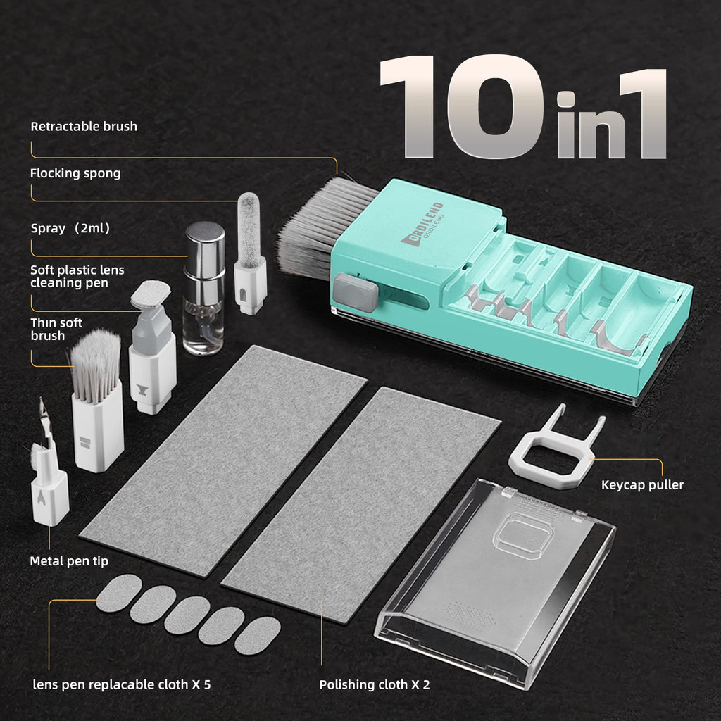 Keyboard Cleaner Laptop Cleaning Kit, All-in-One Keyboard Cleaning Kit, Laptop Cleaner Tool for MacBook iPad iPhone Computer, Portable Electronics Brush Tool for Tablet PC Camera Lens Earbuds Monitor