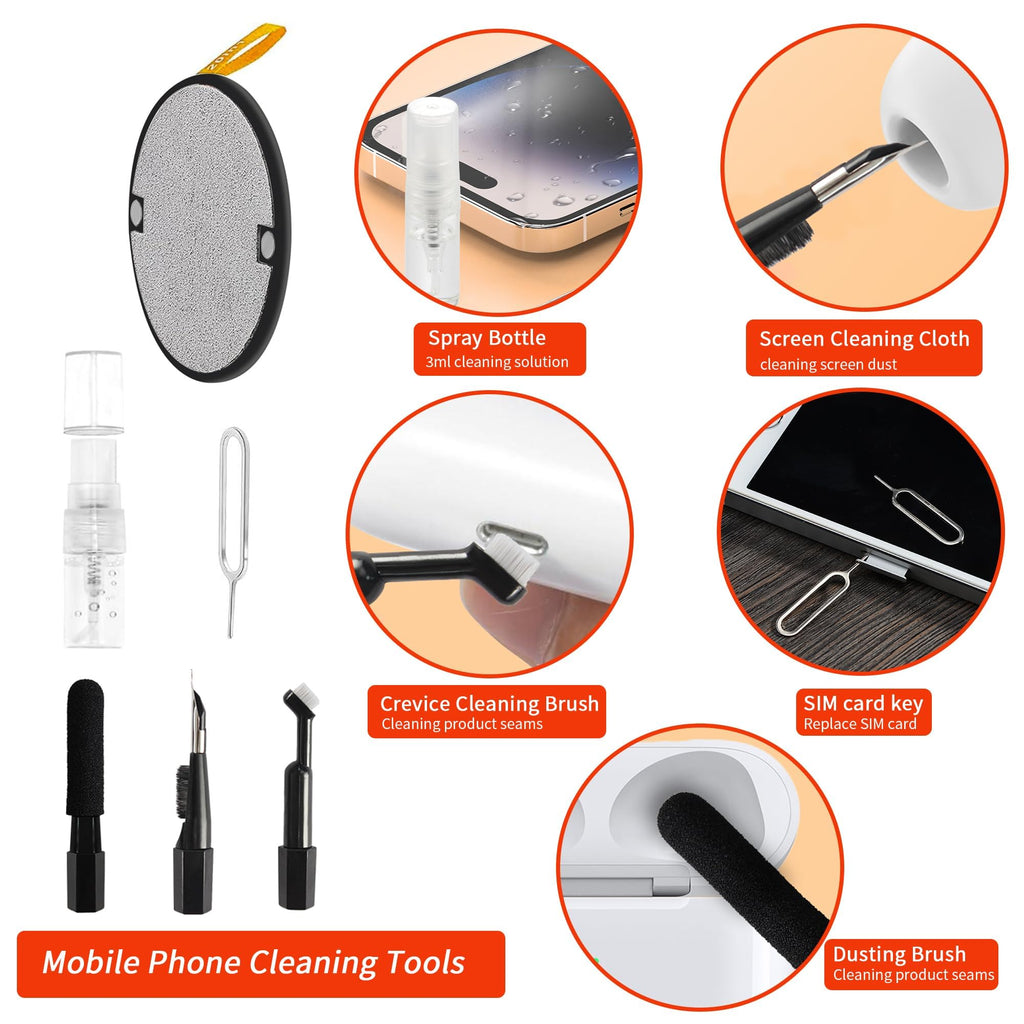 20-in-1 Laptop Screen Keyboard Cleaning kit, Cell Phone Cleaning kit, Air-pod Cleaning kit, Electronics Cleaning kit for Mobile Phones, Tablets, Computers, Computer Monitors, TV Camera Lenses