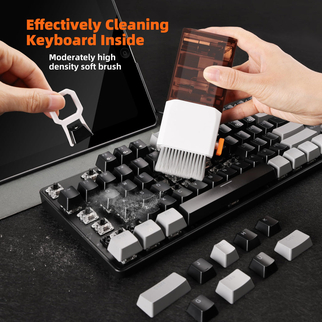 Keyboard Cleaner Laptop Cleaning Kit, All-in-One Keyboard Cleaning Kit, Laptop Cleaner Tool for MacBook iPad iPhone Computer, Portable Electronics Brush Tool for Tablet PC Camera Lens Earbuds Monitor