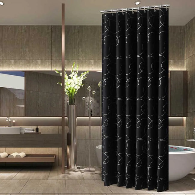Modern Shower Curtains Geometric Flowers Cartoon Bath Curtain Cortina Waterproof Polyester For Bathroom with 12pcs Plastic Hooks Hover Image