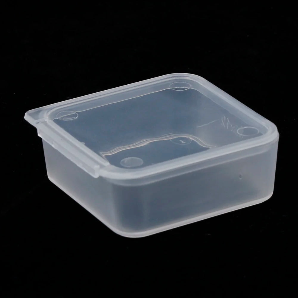 Small Boxes Square Rectangle Transparent Plastic Jewelry Storage Case Finishing Container Packaging Storage Box Earrings Rings