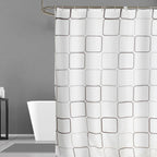 Modern Shower Curtains Geometric Flowers Cartoon Bath Curtain Cortina Waterproof Polyester For Bathroom with 12pcs Plastic Hooks