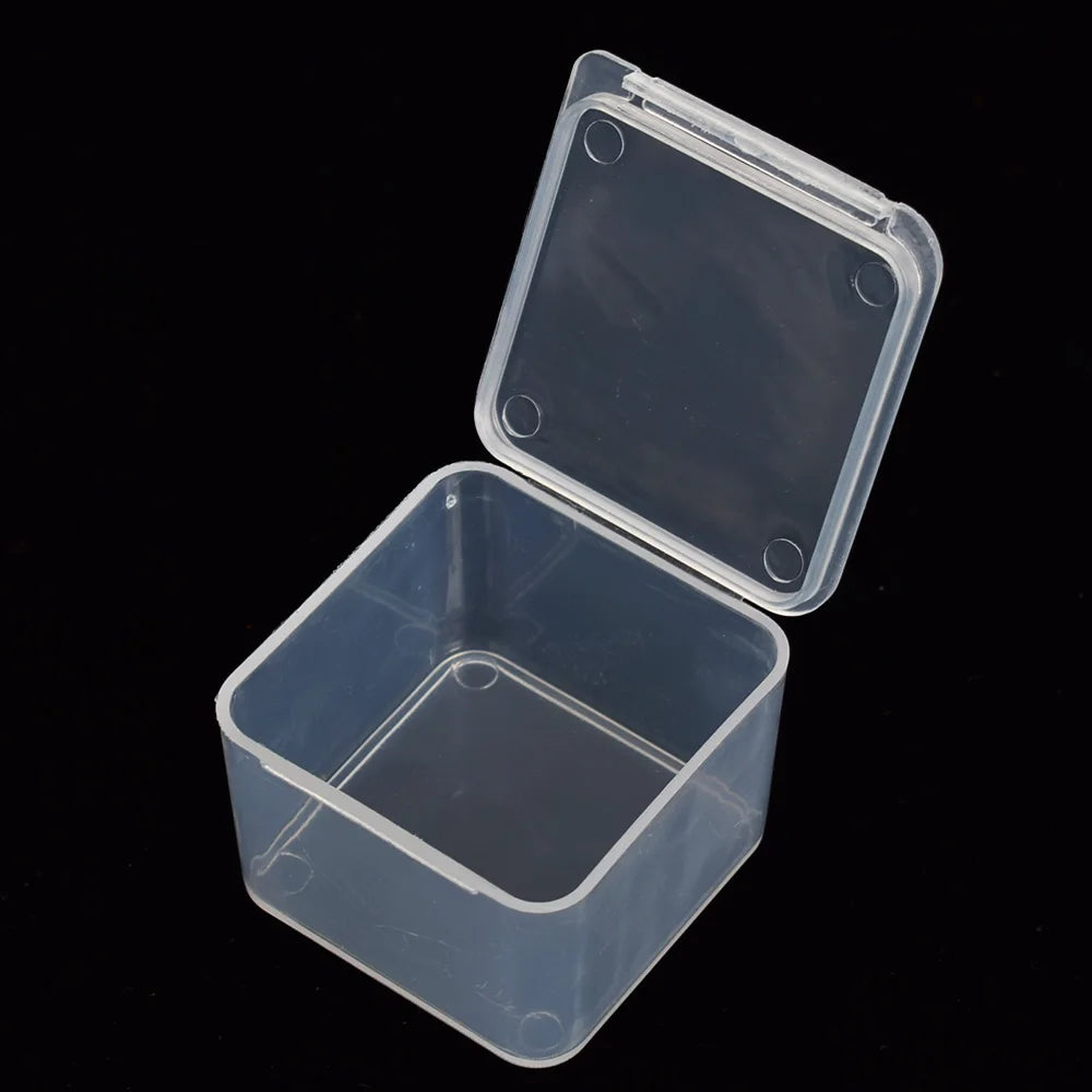 Small Boxes Square Rectangle Transparent Plastic Jewelry Storage Case Finishing Container Packaging Storage Box Earrings Rings
