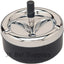 Round Push Down Spinning Metal Ashtray with Cigarette Cigar Smoking Smoke Ash Tray - Black