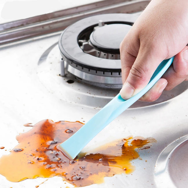 kitchen gas stove double-end cleaning scraper creative multifunctional decontamination slot scraping small tank detergent stains Hover Image