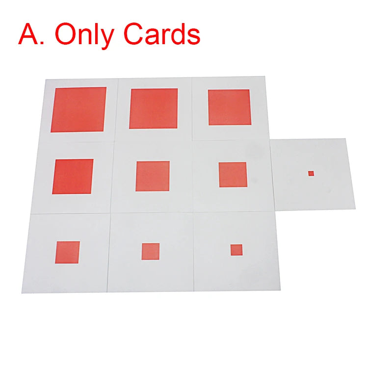 Montessori Materials Pink Tower with 10Pcs Stand Cards 0.7-7CM Early Childhood Education Preschool Kids Toys Brinquedos Juguetes