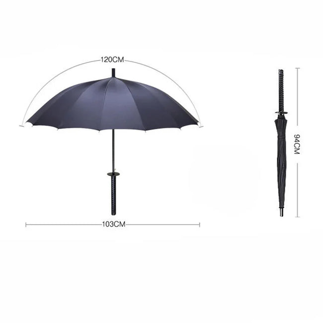 Creative Long Handle Large Windproof Samurai Sword Umbrella Japanese Ninja-like Sun Rain Straight Umbrellas Automatic Open Main Image