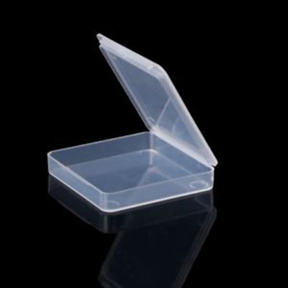 Small Boxes Square Rectangle Transparent Plastic Jewelry Storage Case Finishing Container Packaging Storage Box Earrings Rings