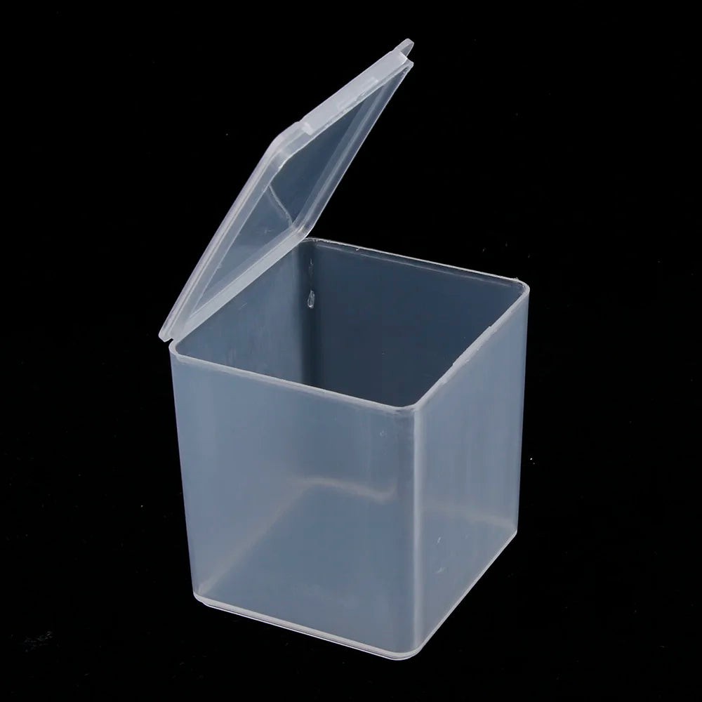 Small Boxes Square Rectangle Transparent Plastic Jewelry Storage Case Finishing Container Packaging Storage Box Earrings Rings