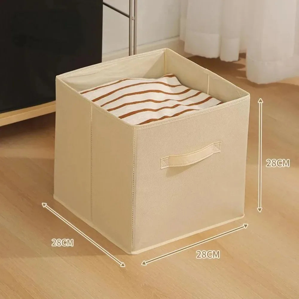 1PC Cube Storage Box Non Woven Foldable Home Supplies Wardrobe Space Saving for Toy Clothes Office Storage Organizer
