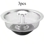 Universal Stainless Steel Sink Kitchen Strainer  Anti-Clogging Mesh Filter for Bathroom  Sinks Manual No Electricity Required