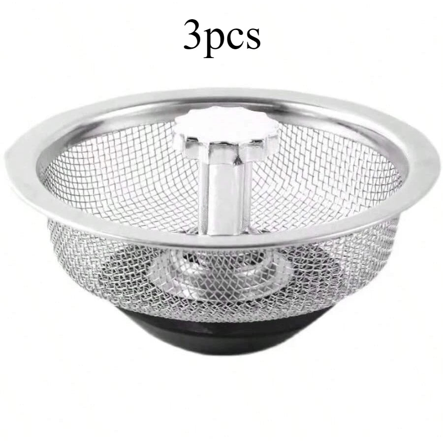 Universal Stainless Steel Sink Kitchen Strainer  Anti-Clogging Mesh Filter for Bathroom  Sinks Manual No Electricity Required