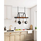 Pot Rack, Pot Hanger for Kitchen, Ceiling Mounted Pot Holder, Cookware Organizer with 12 SShaped Hooks, for Pot, Pan Storage, Sp