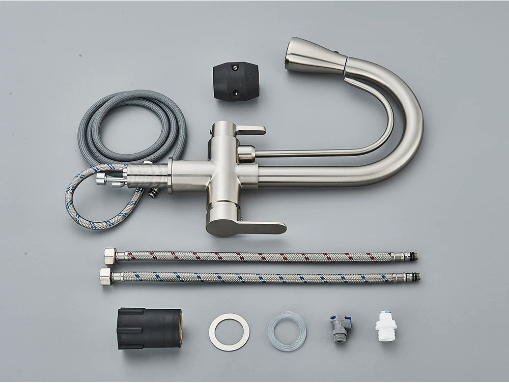 Black Purification Kitchen Faucets Pull Out Kitchen Water Filter Tap 3 Way Mixer Tap torneira para cozinha de parede Crane