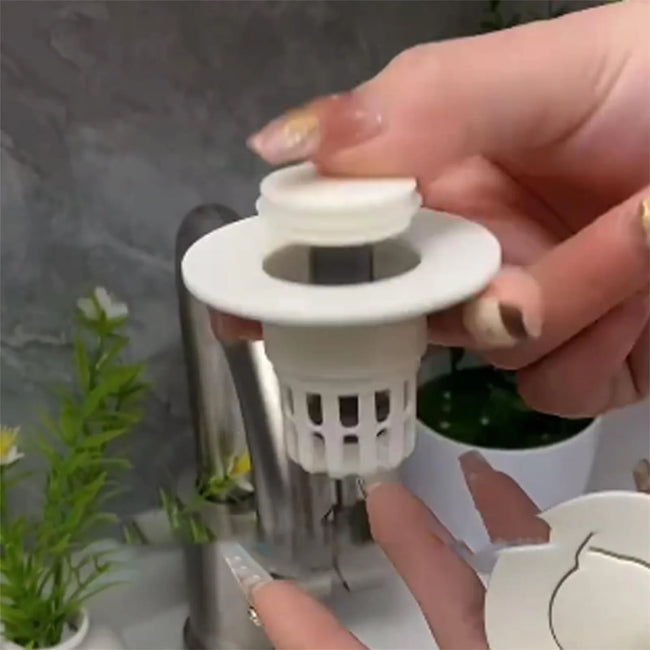 Bathroom Sink Plug Pop-Up Drain Filter Washbasin Drainer Bouncing Core Filter for Quickly Seal and Drain Water Main Image