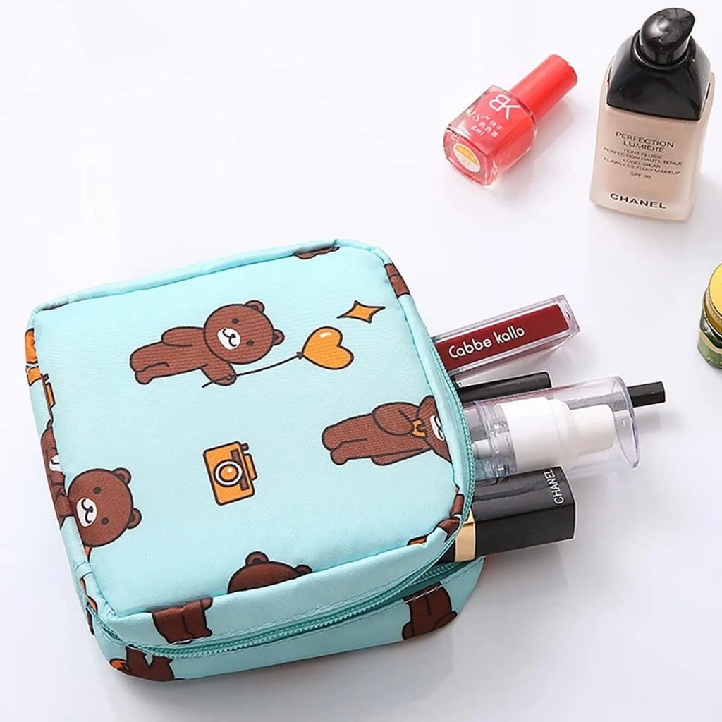 Portable Waterproof Sanitary Pad Holder Bag - Zippered Pouch for Tampons Pads, Menstrual Organizer for Women Girls Travel