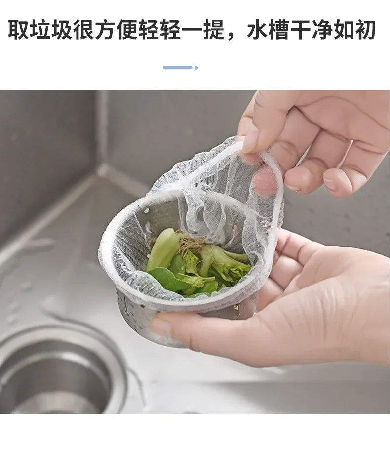 100pcs Disposable Sink Filter Kitchen Sewer Net Garbage Filter Bag Sink Strainer Accessories Bathroom0 Drain Hair Anti-blocking
