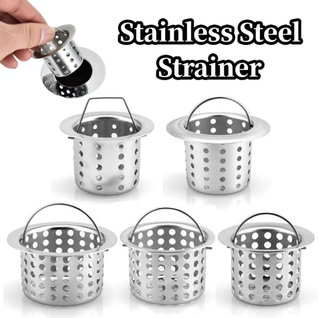Stainless Steel Floor Drain Filter Sink Strainer Bathtub Hair Catcher Anti-clog Deodorant Stopper Kitchen Bathroom Accessories Hover Image