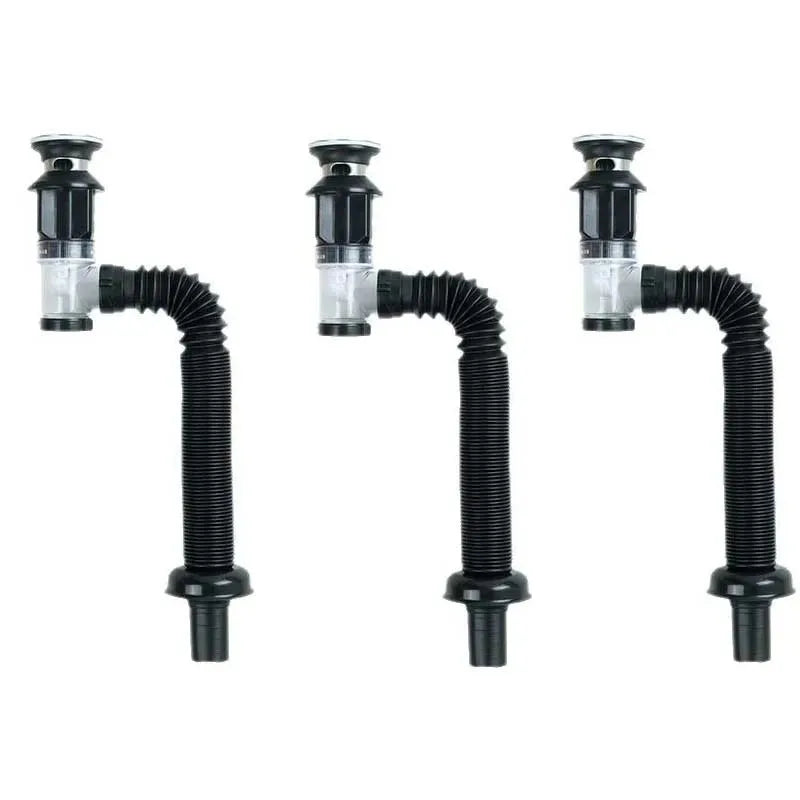 1-3 PCS Flip Top Anti-Odor Drain Pipe Set Sink Drain Retractable Deodorizing Filter Flexible Downspout Bathroom Anti Clogging