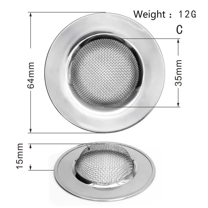 1Pc Stainless Steel Sink Filter Trap Bathtub Hair Catcher Stopper Kitchen Coffee Food Slag Mesh Strainer Floor Drain with Handle