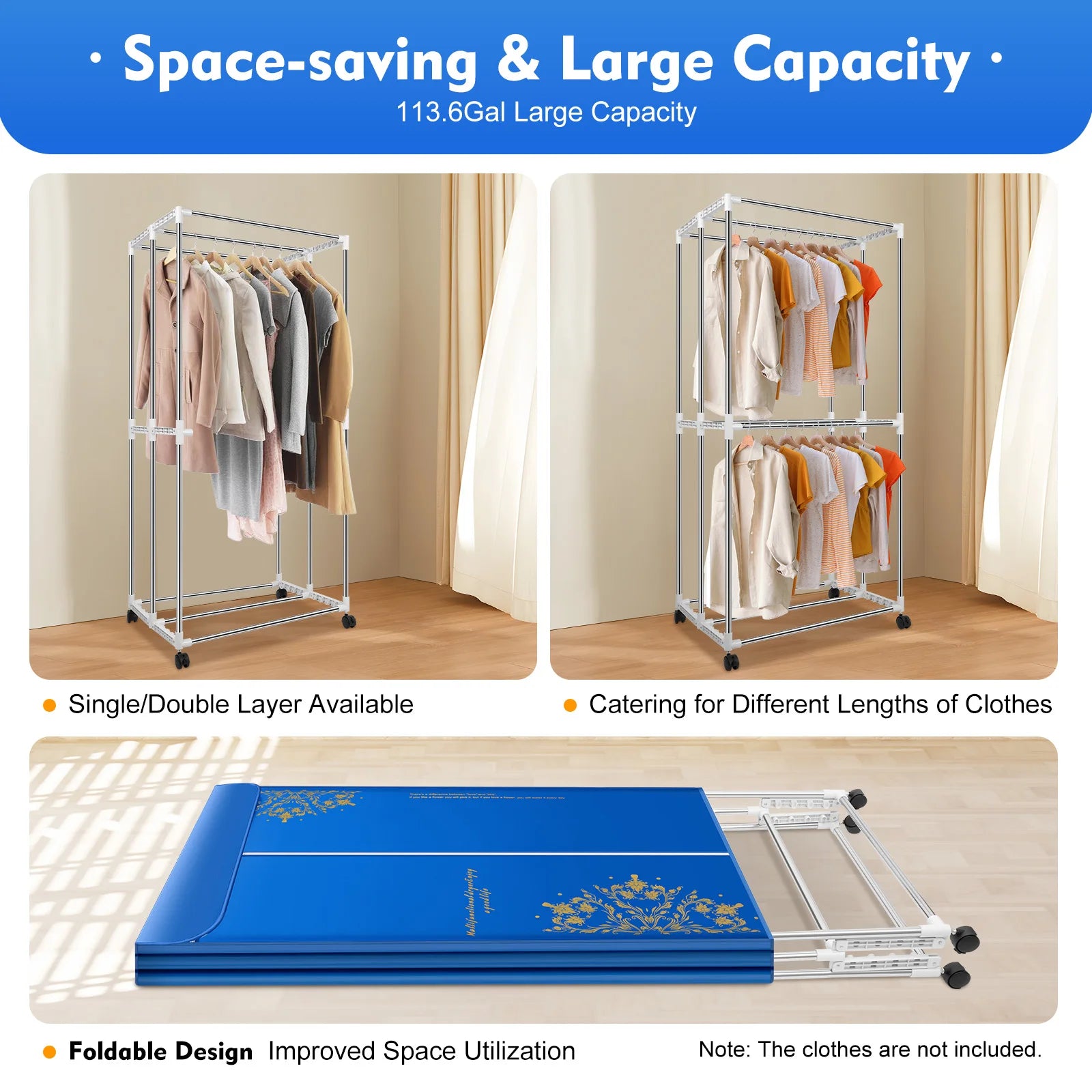 220V Folding Remote Control Dryer with Pattern for Drying Clothes 3 Gears Adjustment Dryer