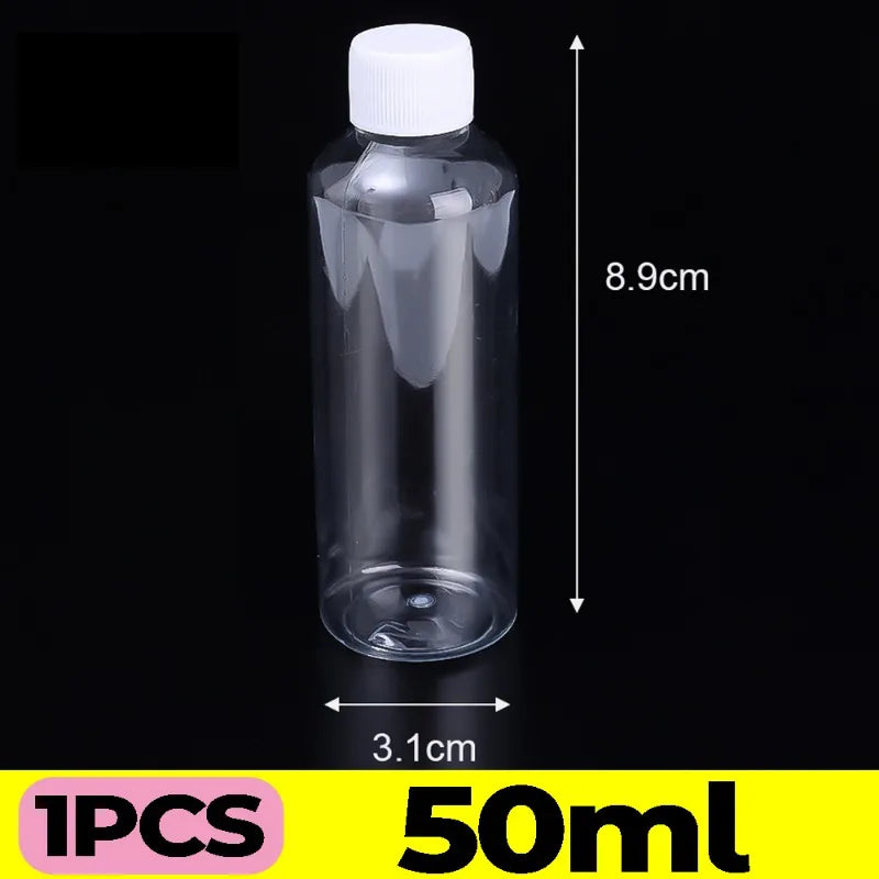 1/20PCS Refillable Bottle Empty Plastic Transparent Bottle with Screw Cap Portable Squeeze Sample Container 10/20/30/50/80/100ml