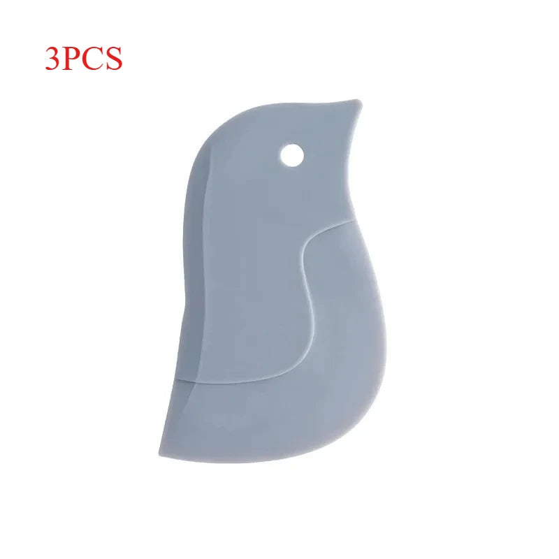 1/3/5pcs kitchen multifunctional soft scraper, dirt and grease cleaning tool, silicone scraper for cleaning pots and oil stains