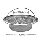 1Pc Stainless Steel Sink Filter Trap Bathtub Hair Catcher Stopper Kitchen Coffee Food Slag Mesh Strainer Floor Drain with Handle