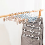 5PCS New Adjustable Skirt Peg Hanger Non-Slip Portable Trouser Clips Save Space Hangers Household